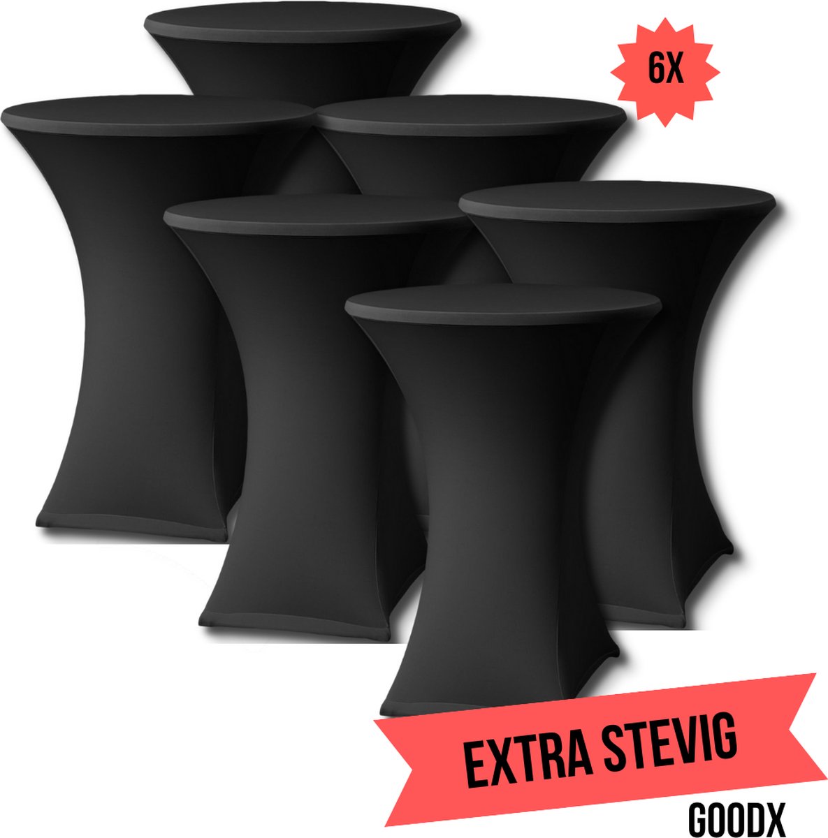   Statafelrok Zwart 6x – ∅80-85 x 110 cm – Stretch 6 stuks –   voor Statafel - Geschikt voor feesten en partijen | Sta Tafel Hoes | Staantafelhoes | Cocktailparty